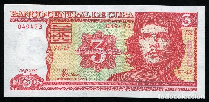 Billetes extranjeros: CUBA: 3 Pesos CHE 2006 S/C - Foto 1