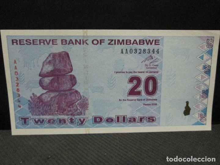 Billetes extranjeros: 20 dlares 2009 zimbabwe sc - Foto 1