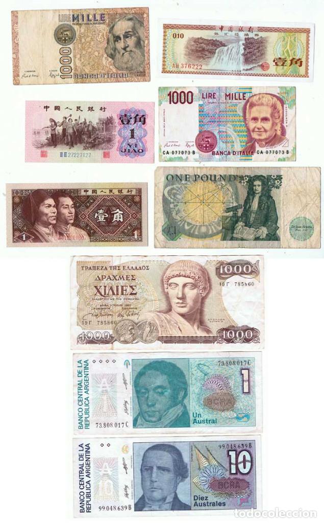 Banconote internazionali: Lote de 9 billetes extranjeros usados y nuevos