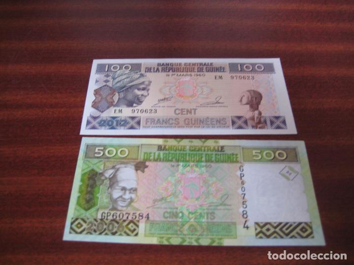 Billetes extranjeros: 2 billetes de Guinea, sin circular. Ver observaci&oacute;n - Foto 1