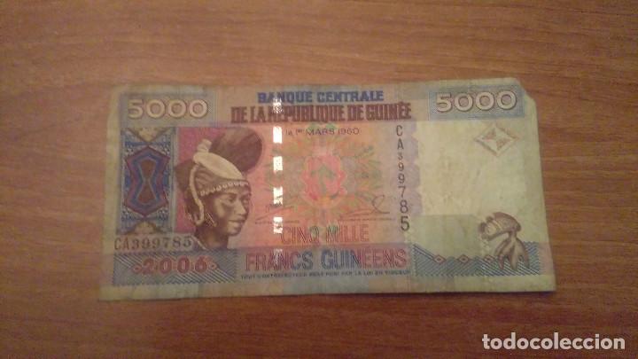Internationale Banknoten: BILLETE 5000 BANQUE CENTRALE DE LA REPUBLIQUE DE GUINEE