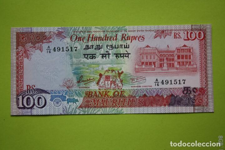 Billetes extranjeros: MAURICIO 100 RUPEES (1986) EBC - Foto 1