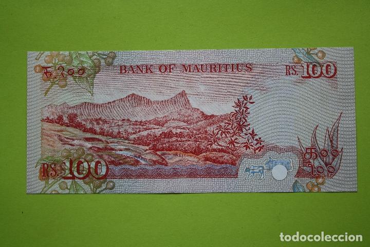 Billetes extranjeros: MAURICIO 100 RUPEES (1986) EBC - Foto 2