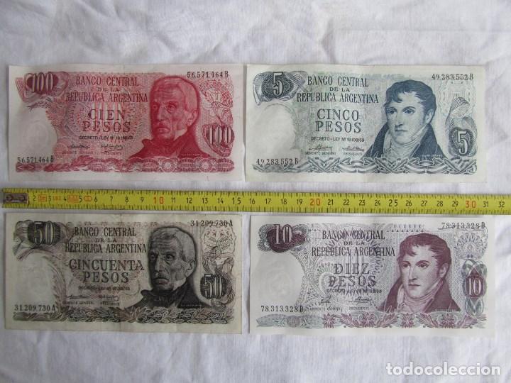 Billetes extranjeros: 4 billetes de la Rep&uacute;blica Argentina - Foto 2