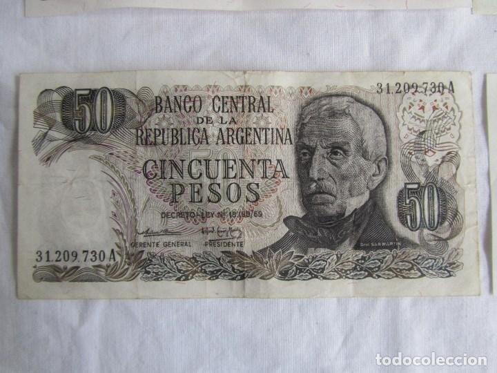 Billetes extranjeros: 4 billetes de la Rep&uacute;blica Argentina - Foto 4