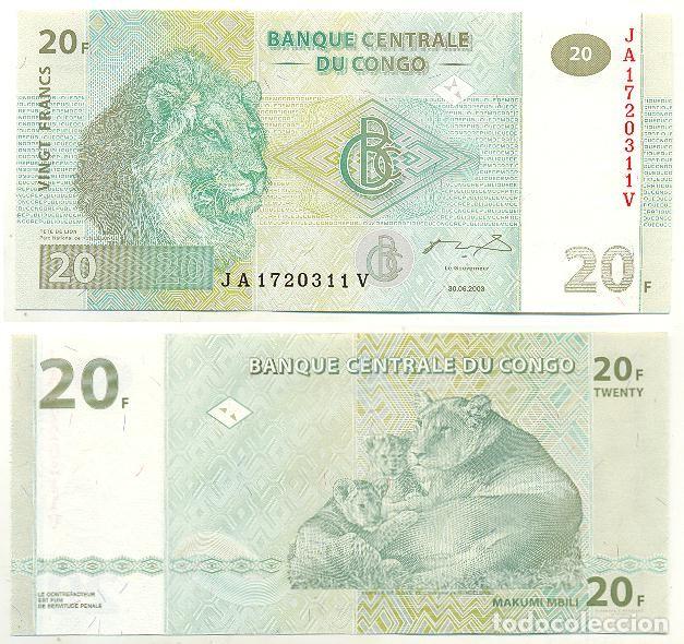 Billetes extranjeros: Congo 20 francs 2003 pick 94A SIN CIRCULAR - Foto 1
