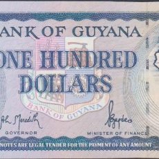 Notas Internacionais: BILLETES GUYANA - 100 DOLLARS (1999) SERIE A/49-919772 - PICK-31 (SC). Lote 372164111