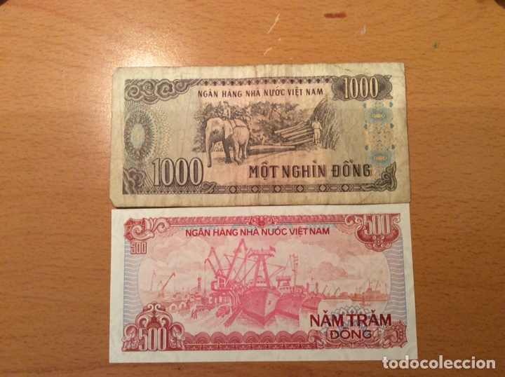 Billetes extranjeros: Lote de 2 billetes de Vietnam - Foto 2