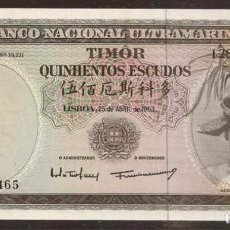 Billetes extranjeros: TIMOR. 500 ESCUDOS 1963. S/C. PICK 29
