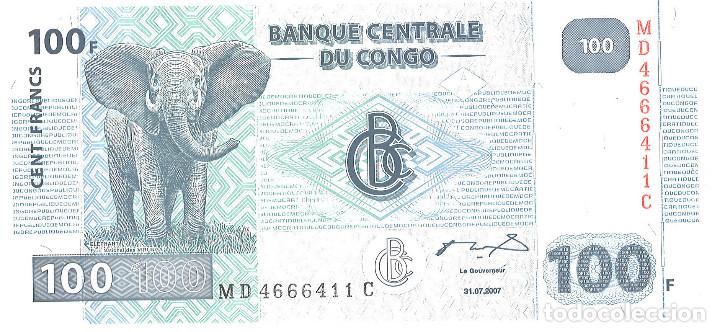 Billetes extranjeros: Congo. 100 francos. 2007 SC - Foto 1
