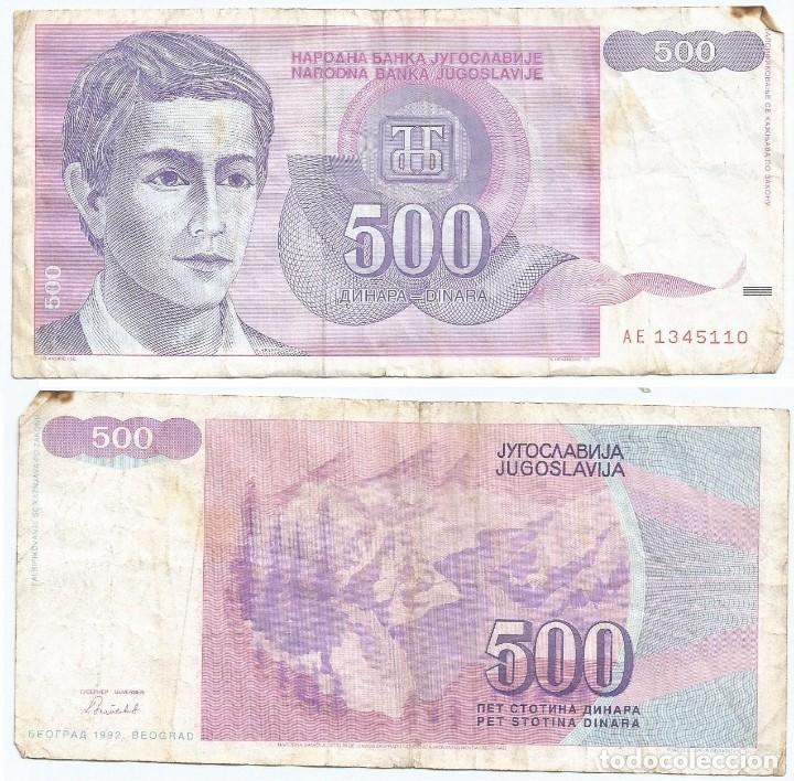 Billetes extranjeros: Yugoslavia 500 dinara 1992 pick 113 - Foto 1