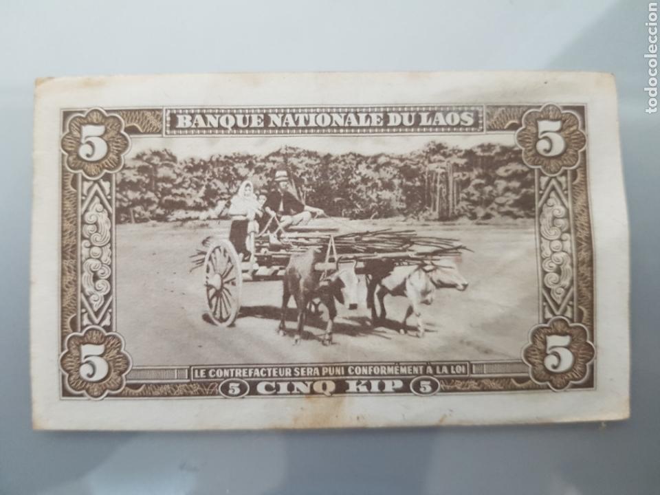 Billetes extranjeros: DIF&Iacute;CIL BILLETE 5 KIP 1957 LAOS - Foto 2