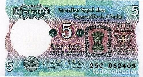 Billetes extranjeros: [CF4192] India 1985, 5 Rupias (tipo O) (UNC) - Foto 1