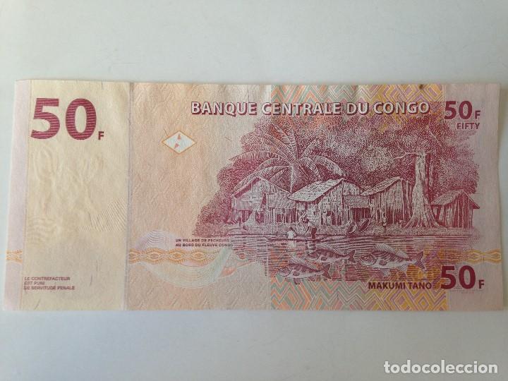 Billetes extranjeros: Billete&nbsp; Congo. 50 Francos. 2007. Sin Circular - Foto 2