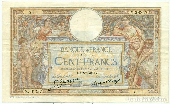 Billetes extranjeros: 100 FRANCOS FRANCESES DEL 1932 - Foto 1