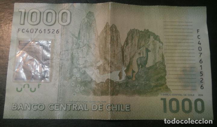 Billetes extranjeros: CHILE - 1000 PESOS (POLYMERO) - A&Ntilde;O 2014 - Foto 2