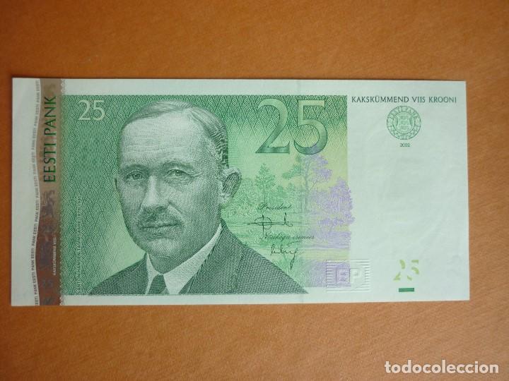 Billetes extranjeros: BILLETE DE 25 DE ESTONIA KROONI 2002 - Foto 1