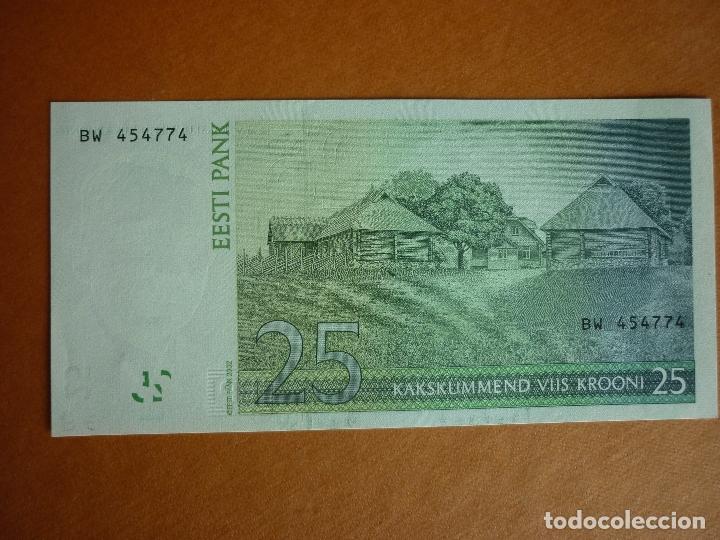 Billetes extranjeros: BILLETE DE 25 DE ESTONIA KROONI 2002 - Foto 2