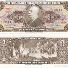 Billetes extranjeros: BRASIL - 5 CRUZEIROS 1964 - ESTAMPA 2A - SIN CIRCULAR - VISTA MIS OTROS LOTES Y AHORRA GASTOS