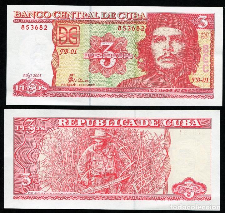 Billetes extranjeros: CUBA 3 Pesos del CHE - 2005 - Sin Circular - Foto 1