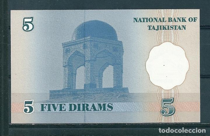 Billetes extranjeros: Tajikistan-5 Dirams-1999-2a-UNC - Foto 2