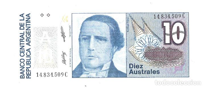 Billetes extranjeros: Argentina. 10 australes. - Foto 1