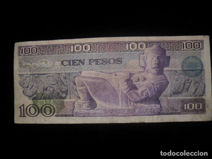Billetes extranjeros: Billete de 100 pesos mexico 1982 - Foto 2