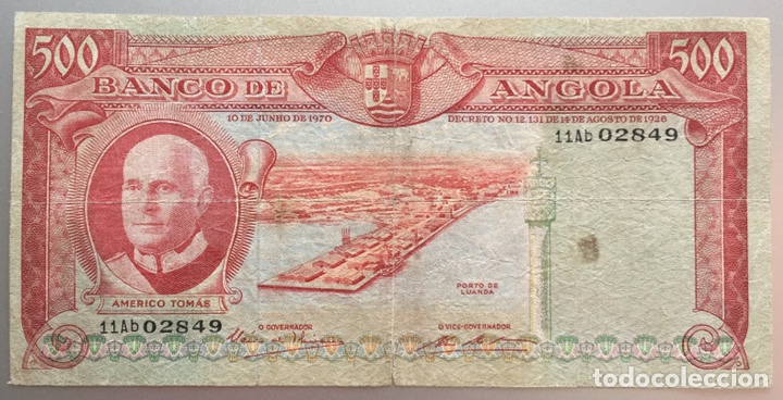 Billetes extranjeros: Angola. 500 Escudos 1970 - Foto 2