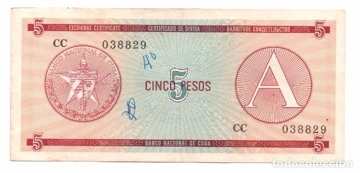Billetes extranjeros: CUBA - 5 PESOS SERIE A - Foto 1
