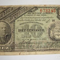 Billetes extranjeros: BILLETE 10 CENTAVOS. REPUBLICA ARGENTINA. 1883. Lote 103977771