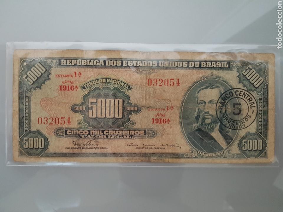 Billetes extranjeros: BILLETE 5000 CRUZEIROS NOVOS 1967