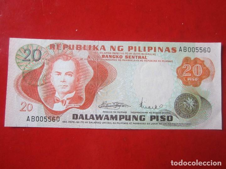 Billetes extranjeros: Filipinas. billete 20 piso - Foto 1