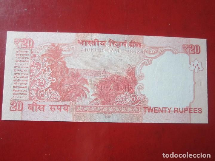 Billetes extranjeros: India. billete de 20 rupias - Foto 2
