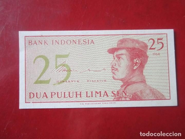 Billetes extranjeros: Indonesia. billete de 25 sen.1964 - Foto 1