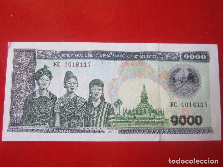Billetes extranjeros: Laos. billete de 1000 kip. 1992 - Foto 1