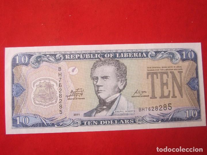 Billetes extranjeros: Liberia. billete de 10 dolares. 2011 - Foto 1