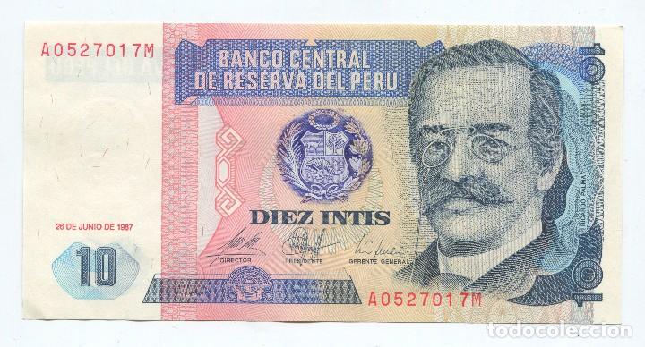 Billetes extranjeros: PERU. BILLETE 10 INTIS. 26 JUNIO 1987. - Foto 1