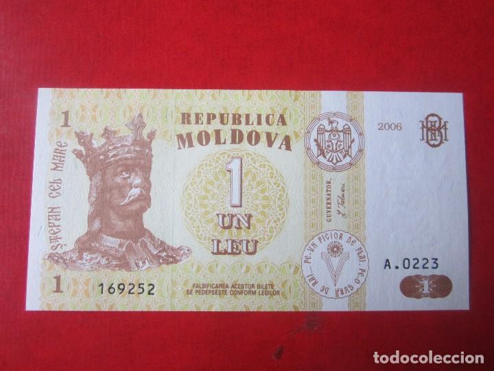 Billetes extranjeros: Moldavia. billete de 1 leu. 2006 - Foto 1