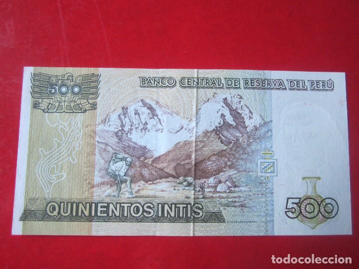 Billetes extranjeros: Peru. billete de 500 intis. 1987 - Foto 2