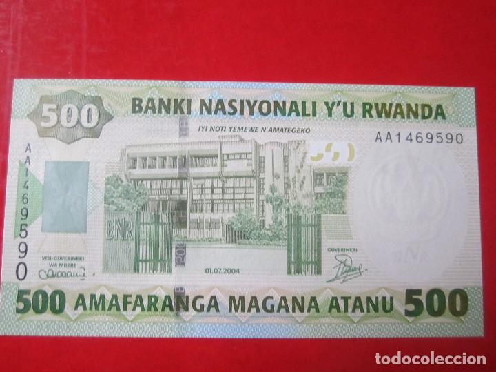 Billetes extranjeros: Rwanda. 500 francos. 2004 - Foto 2