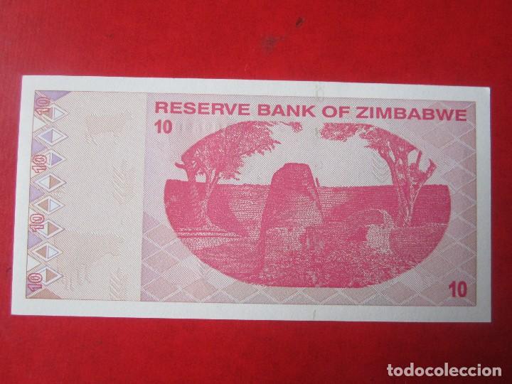 Billetes extranjeros: Zimbabwe. billete de 10 dollar. 2009 - Foto 2
