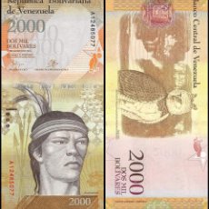 Billetes extranjeros: BILLETE DE AMERICA (VENEZUELA) 2000 BOLIVARES 2016 SIN RCULAR-UNC. Lote 382407429