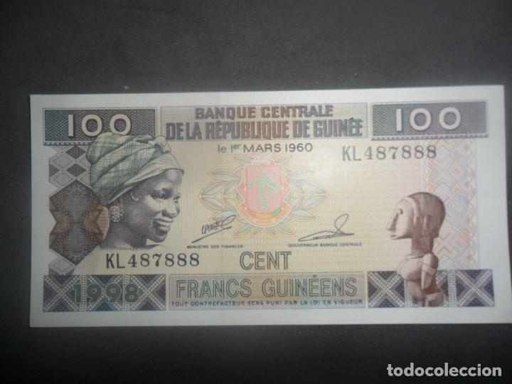 Billets internationaux: 715- Billete Guinea - 100 Francos Guineanos (1998) - Casi Sin Circular (AU/EBC+)