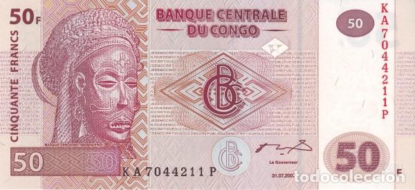 Billetes extranjeros: Congo 50 francs 2007 pick 97.a SIN CIRCULAR - Foto 1
