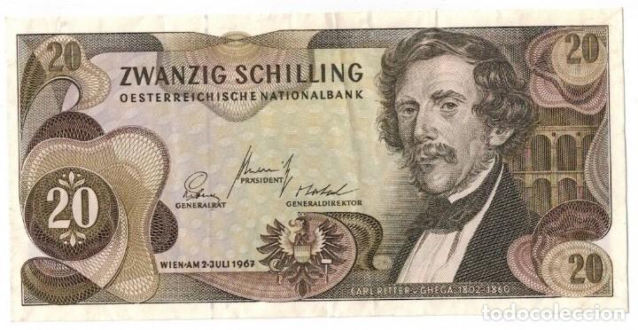 Billetes extranjeros: AUSTRIA - 20 CHELINES - 1967 - Foto 1