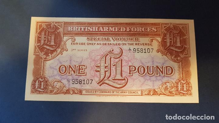 Billetes extranjeros: 1 LIBRA BRITISH ARMED FORCES (1956) S.C. - Foto 1