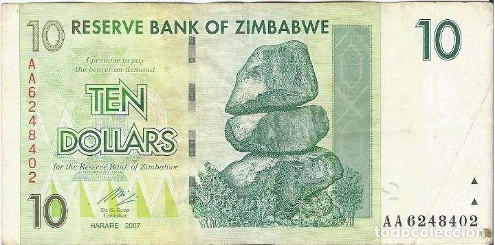 Billetes extranjeros: Zimbabwe 10 dollars 2007 pick 67 - Foto 1