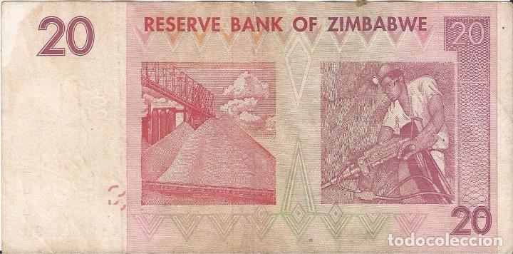 Billetes extranjeros: Zimbabwe 20 dollars 2007 pick 68 - Foto 2