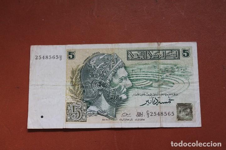 Billetes extranjeros: TUNEZ  5 DINARS - Foto 1