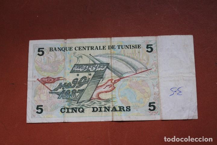 Billetes extranjeros: TUNEZ  5 DINARS - Foto 2